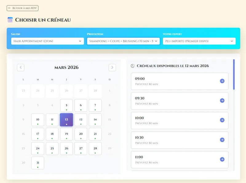 Réservation en ligne 24h/24